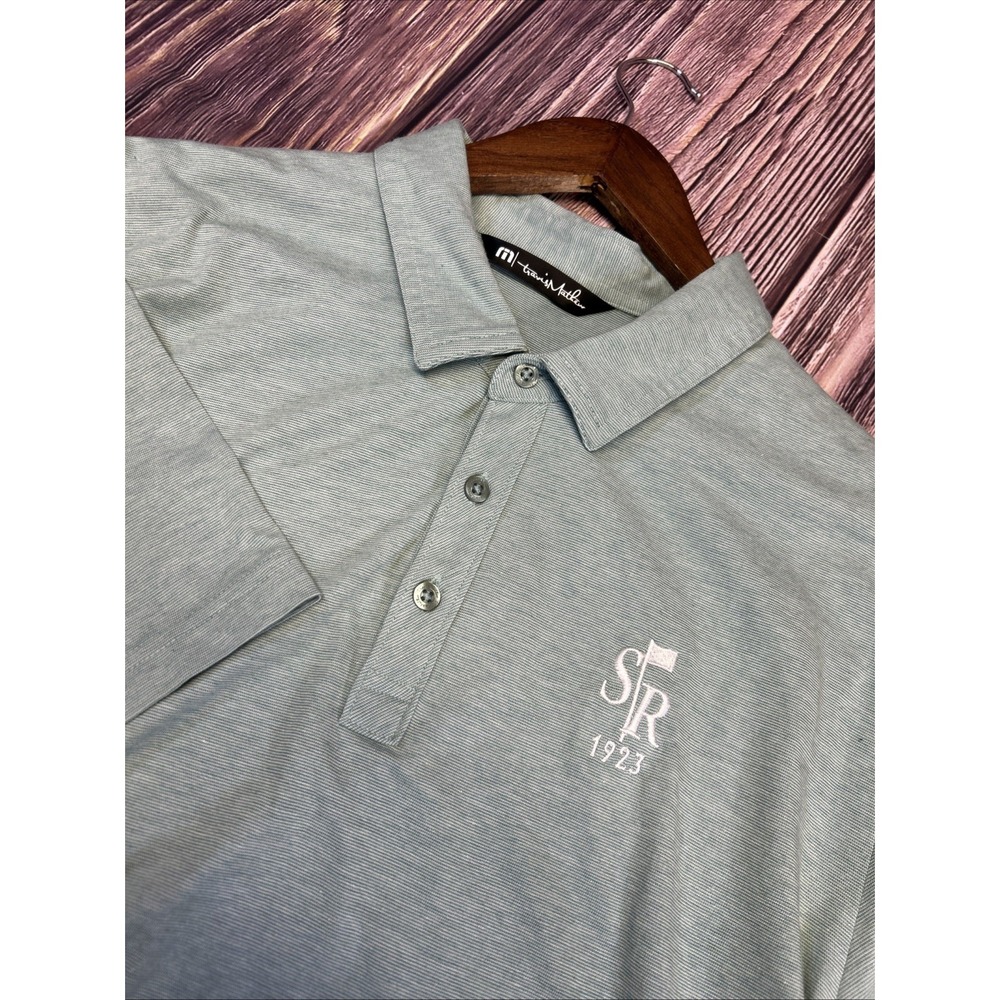 Travis‎ Mathew Green Striped Polo Golf SR 1923 Mens XL Shirt